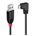Cable USB Lindy 31976 con conector USB A a Micro-USB B, longitud de 1 metro, color negro