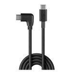 Imagen del cable USB 2.0 de 0,5 metros Lindy, modelo 32004, con conector USB-C en color negro.