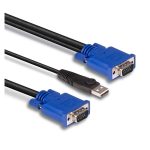 Cable KVM Lindy 32185 para video, teclado y ratón en color negro de 1 metro. SKU: 32185
