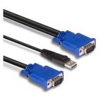 Cable KVM de 2 metros Lindy 32186 en color negro y azul para video, teclado y ratón