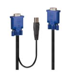 Lindy cable KVM de 3 metros en negro y azul para video, teclado y ratón SKU 32187