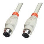 Cable PS/2 de 2 metros en color gris de la marca Lindy, ideal para conexiones de teclado y ratón, SKU 33266