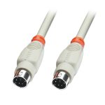 Cable PS/2 de 3 metros en color gris de la marca Lindy, ideal para conectar teclados y ratones con puerto PS/2. SKU 33267.