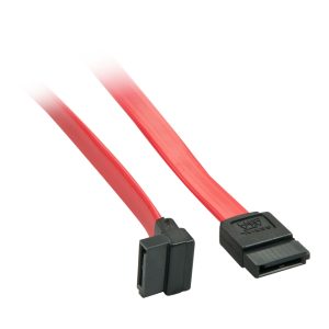 Imagen del cable Lindy SATA de 0,2 metros con conector de 7 pines en color rojo, SKU 33350