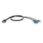 Lindy cable VGA 3 metros, color negro, ideal para conexiones D-Sub. SKU 33772.