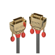 Cable Lindy modelo 36202 de 2 metros, tipo DVI-D, color gris, ideal para conexiones de alta definición.