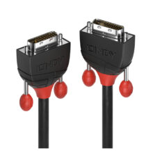 Cable DVI Lindy de 5 metros en color negro, tipo DVI-D, ideal para transferencia de señal digital, SKU 36254