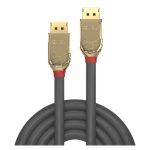 Cable DisplayPort de 15 metros fabricado por Lindy, modelo 36297, con contactos chapados en oro, diseñado para conexiones de alta calidad.