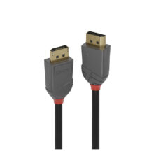 Cable DisplayPort Lindy 0,5 m en color negro, SKU 36480. Ideal para conectar monitores a PC.