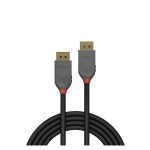 Cable DisplayPort de 15 metros en color negro de la marca Lindy, modelo 36487. Ideal para conexiones de alta calidad.
