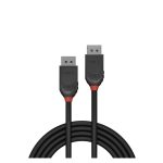 Imagen del cable Lindy DisplayPort 0,5 m Negro, modelo 36490. Ideal para conexiones de video de alta definición.