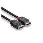 Imagen del cable Lindy DisplayPort 0,5 m Negro, modelo 36490. Ideal para conexiones de video de alta definición.