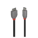Cable USB 3.2 Gen 1 de 0,5 metros de Lindy, con conectores USB C y Micro-USB B, en color negro. SKU 36620.