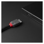 Cable USB Lindy 36621 de 1 metro con especificaciones USB 3.2 Gen 1 (3.1 Gen 1) y conectores USB C a Micro-USB B en color negro