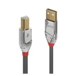 Cable USB 2.0 de 7.5 metros marca Lindy, color Gris, con conectores USB A y USB B, SKU 36645