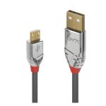 Cable Lindy 36651 USB 2.0 de 1 metro, con conector USB A a Micro-USB B en color gris