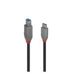 Cable USB marca Lindy, modelo 36666, para conectar dispositivos USB-C a USB-B, versión USB 3.2 Gen 1, longitud de 1 metro, color negro