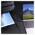 Cable USB marca Lindy, modelo 36666, para conectar dispositivos USB-C a USB-B, versión USB 3.2 Gen 1, longitud de 1 metro, color negro