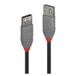 Cable USB 2.0 de 5 metros marca Lindy, colores negro y gris, SKU 36705
