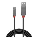 Lindy 36735 cable USB 2.0 de 5 metros, USB A a Micro-USB B en colores negro y gris. SKU: 36735