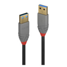Cable USB Lindy modelo 36752, longitud de 2 metros, USB 3.2 Gen 1 negro
