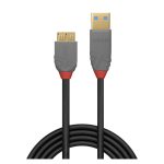 Lindy 36765 cable USB 3.2 Gen 1 de 0,5 metros, conector USB A a Micro-USB B en color negro