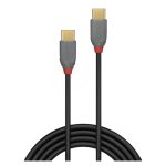 Cable USB Lindy modelo 36873 con conexión USB 2.0, longitud de 3 metros y color negro y gris