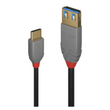 Cable Lindy 36895 USB 3.2 Gen 2 de 0,15 metros con conector USB C a USB A en color negro