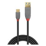 Cable Lindy 36895 USB 3.2 Gen 2 de 0,15 metros con conector USB C a USB A en color negro