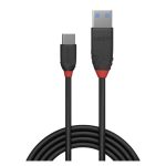Lindy 36915 cable USB 3.2 Gen 1, 0,5 metros de longitud, conectores USB A y USB C, color negro.