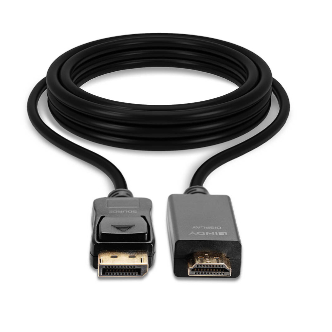 Lindy 36921 adaptador de cable de vídeo 1 m DisplayPort HDMI tipo A (Estándar) Negro 3 Configuración para usuarios del adaptador Lindy 36921