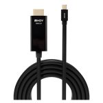 Adaptador de cable de vídeo 1 metro HDMI tipo A a Mini DisplayPort en color negro, SKU 36926