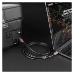 Cable USB de 0,5 metros Lindy con conexiones USB-C a USB-B, color negro. SKU 36940