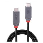 Cable USB de 2 metros Lindy, modelo USB4 Gen 3x2, de color negro. Ideal para transferencias rápidas y conexión USB C. SKU 36958