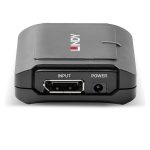 Extensor de audio y video Lindy modelo 38413 con transmisor y receptor AV, ideal para compartir señales en largas distancias.