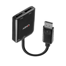 Lindy 38430 hub de interfaz DisplayPort, velocidad de transferencia 21600 Mbit/s, color negro
