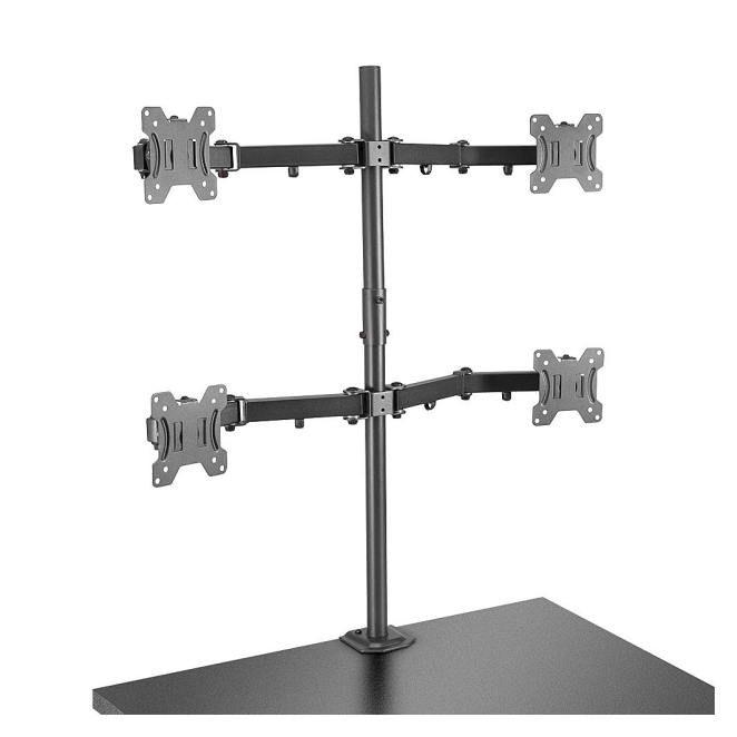 Lindy 40659 soporte para monitor 71,1 cm (28″) Escritorio Negro 4 Lindy 40659 soporte para monitor mostrando ángulos de ajuste