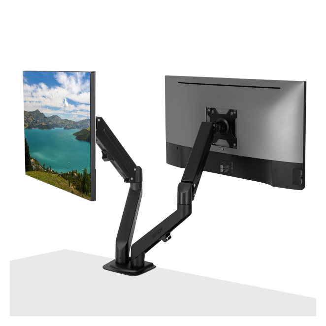 Lindy 40708 soporte para monitor 68,6 cm (27″) Escritorio Negro 2 Gestión de cables del soporte Lindy 40708