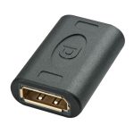 Lindy 41020 cambiador de género para cable DisplayPort negro, ideal para adaptar conexiones