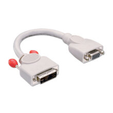 Adaptador de cable de vídeo Lindy de 0,2 metros en color gris, tipo DVI-A a VGA, SKU 41222