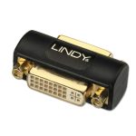 Lindy 41233 cambiador de género para cable DVI en color negro, ideal para conectar dispositivos DVI de manera sencilla.
