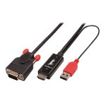 Adaptador de cable de vídeo Lindy de 2 metros, HDMI a VGA (D-Sub) en color negro. SKU: 41456
