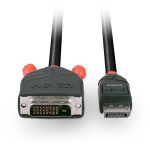 Lindy adaptador de cable de vídeo de 3 metros con conector DVI-D a DisplayPort, en color negro, SKU 41492
