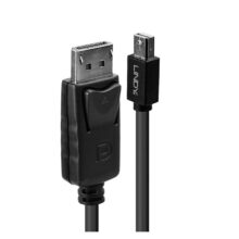 Lindy 41646 cable DisplayPort 2 metros, Mini DisplayPort negro. Ideal para conexiones de alta calidad.