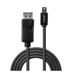 Lindy 41646 cable DisplayPort 2 metros, Mini DisplayPort negro. Ideal para conexiones de alta calidad.