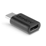 Lindy 41893 Adaptador cambiador de género para cable USB 3.2 Type C en color negro. SKU 41893.