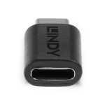 Lindy 41893 Adaptador cambiador de género para cable USB 3.2 Type C en color negro. SKU 41893.