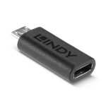Lindy 41903 cambiador de género para cable USB Type C a USB Type Micro-B en color negro. SKU 41903.