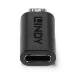 Lindy 41903 cambiador de género para cable USB Type C a USB Type Micro-B en color negro. SKU 41903.