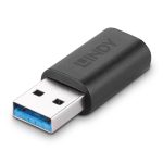 Lindy 41904 cambiador de género para cable USB 3.2, conexión de Type A a Type C, color negro